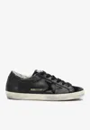 Golden Goose Db Super-star Distressed Leather Sneakers In Black