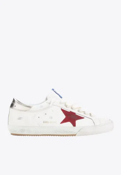Golden Goose Db Super Star Leather Sneakers In White
