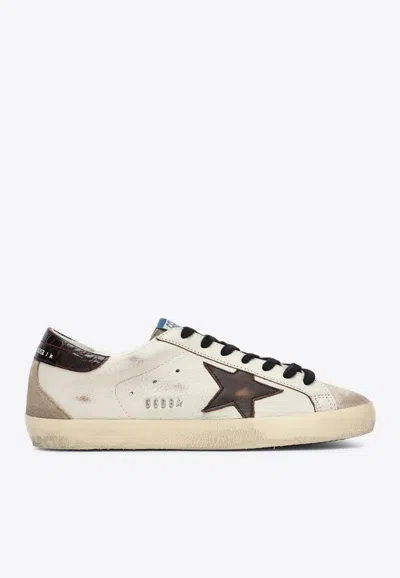 Golden Goose Db Super-star Leather Sneakers With Suede Star Patch In Multi