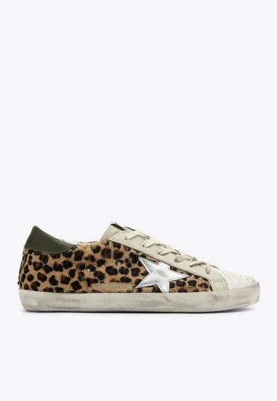 Golden Goose Db Super-star Leopard Print Low-top Sneakers In Brown