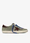Golden Goose Db Super-star Suede Low-top Sneakers In Green