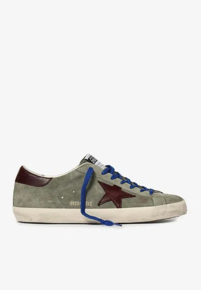 Golden Goose Db Super-star Suede Low-top Sneakers In Green
