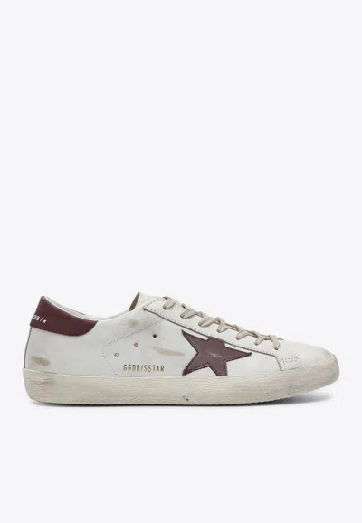 Golden Goose Db Super-star Distressed Leather Sneakers In White