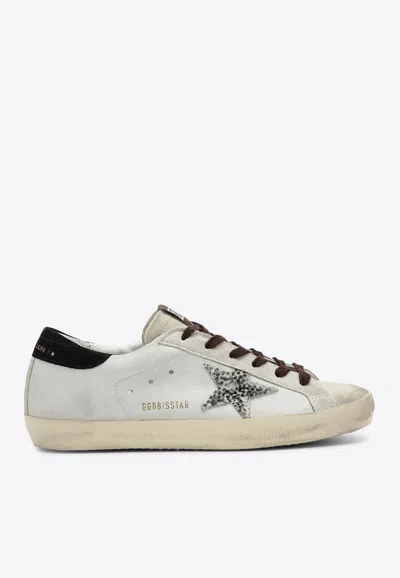 Golden Goose Db Super-star Distressed Leather Sneakers In White
