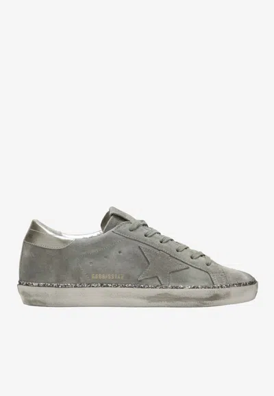 Golden Goose Db Super-star Distressed Suede Sneakers In Gray