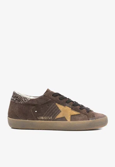 Golden Goose Db Super-star Distressed Suede Sneakers In Brown
