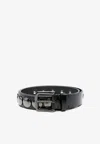 Golden Goose Db Trinidad Maxi Studs Leather Belt In Black