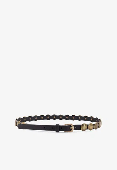 Golden Goose Db Trinidad Studded Leather Belt In Black