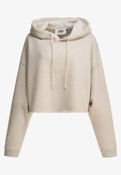 Golden Goose Db True Star Hooded Cropped Sweatshirt In Brown