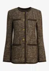 Golden Goose Db Tweed Buttoned Jacket In Brown