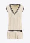 Golden Goose Db V-neck Knitted Mini Vest Dress