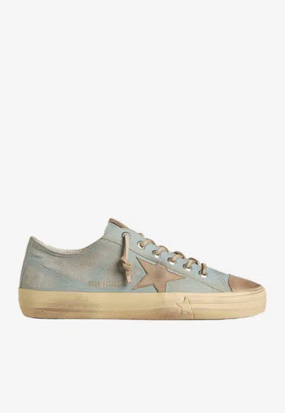 Golden Goose Db V-star 2 Canvas Low-top Sneakers In Blue