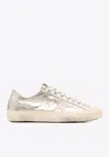 Golden Goose Db V-star Metallic Leather Sneakers In Gold