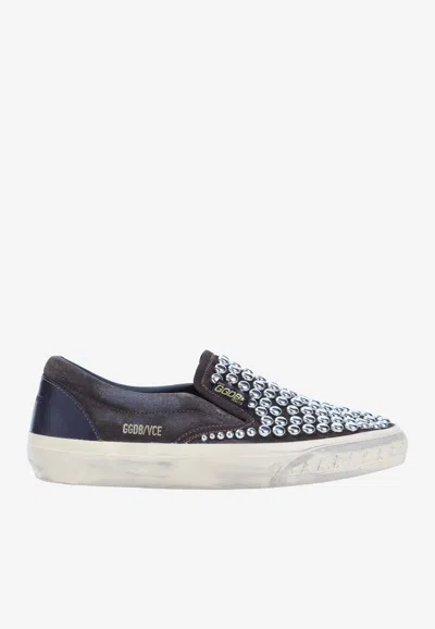 Golden Goose Db Vce Studded Leather Slip-on Sneakers In Multi
