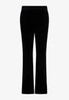 Golden Goose Db Velvet Straight-leg Pants In Black