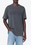 Golden Goose Db Vintage-effect Logo T-shirt In Gray