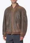 Golden Goose Db Vintage-effect Zip-up Bomber Jacket In Brown