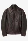 Golden Goose Db Vintage Leather Jacket In Brown