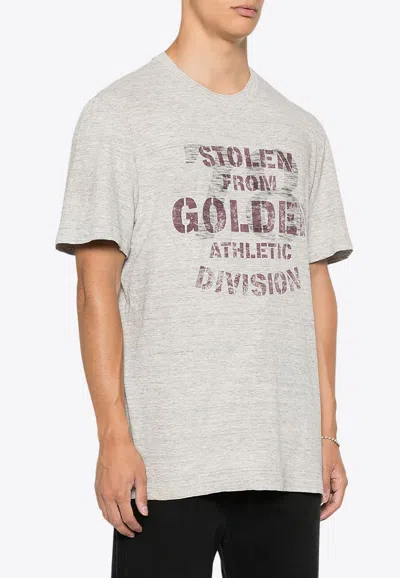Golden Goose Db Vintage Logo Crewneck T-shirt In Gray