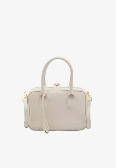 Golden Goose Db Vita Leather Top Handle Bag In Sand