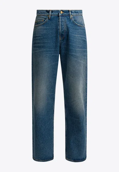 Golden Goose Db Washed Straight-leg Jeans In Blue