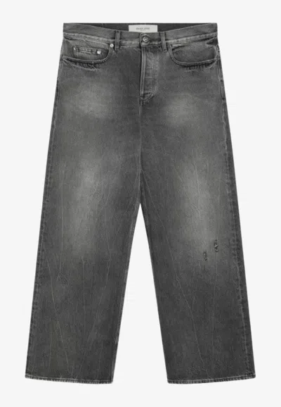 Golden Goose Db Washed Straight-leg Jeans In Green