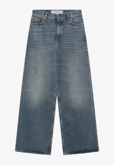 Golden Goose Db Washed Wide-leg Jeans In Blue