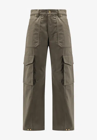 Golden Goose Db Wide-leg Cargo Pants In Green