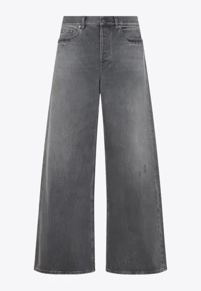 Golden Goose Db Wide-leg Faded Jeans In Gray