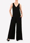 Golden Goose Db Wide-leg Gaia Overalls With Side Strip In Black
