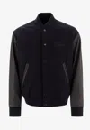 Golden Goose Db Wool And Leather Bomber Jacket In Black