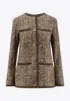 Golden Goose Db Wool-blend Buttoned Blazer In Brown