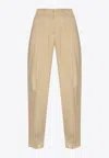 Golden Goose Db Wool High-waisted Pants In Beige