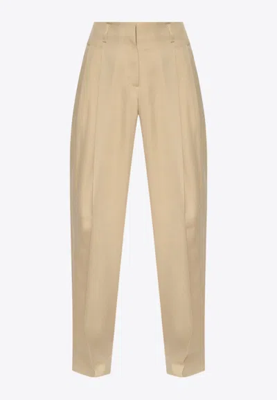 Golden Goose Db Wool High-waisted Pants In Beige