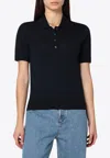Golden Goose Db Wool Polo T-shirt In Blue