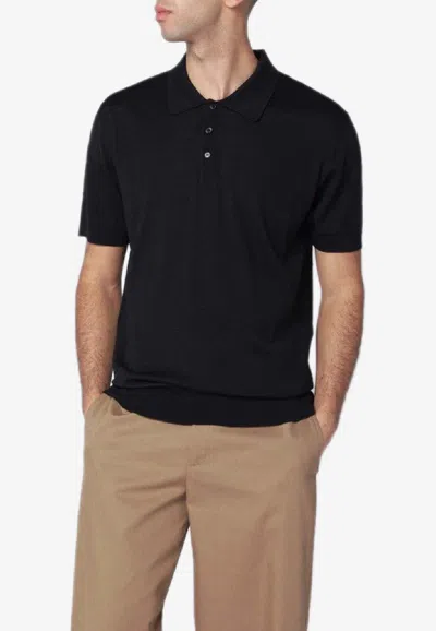 Golden Goose Db Wool Polo T-shirt In Black