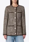 Golden Goose Db Wool Tweed Jacket In Brown