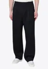 Golden Goose Db Wool Wide-leg Tailored Pants In Black