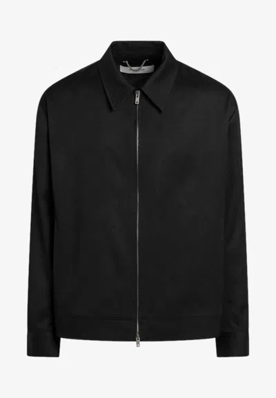 Golden Goose Db Zip-up Wool Jacket In Black