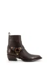 Golden Goose Debbie Distressed Leather Boots In Brown
