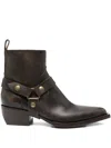 Golden Goose "debbie" Distressed Leather Upper With Removable Accessory Boots Shoes