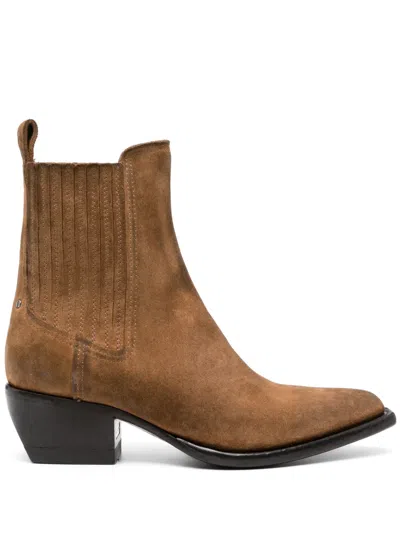 Golden Goose Debbie Leather Ankle Boots In Brown