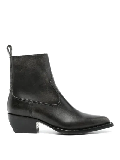Golden Goose Debbie Leather Boots In Black