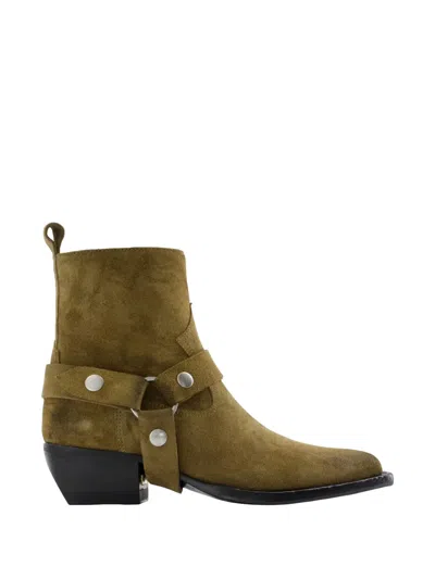 Golden Goose Debbie Leather Boots In Gray