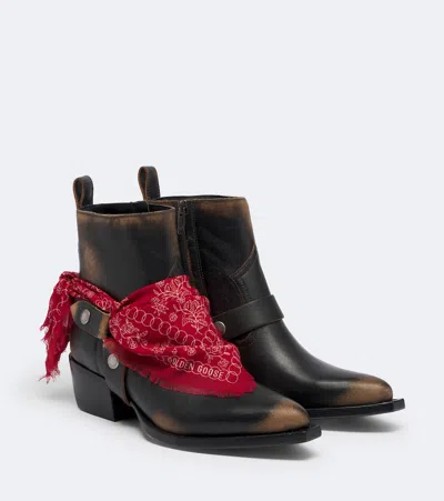 Golden Goose Debbie Leather Cowboy Boots In Brown