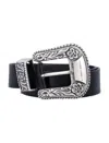 Golden Goose Leather Decorative-buckle Belt In Black