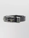 Golden Goose Decorative Floral Belt Metal Accents In Black
