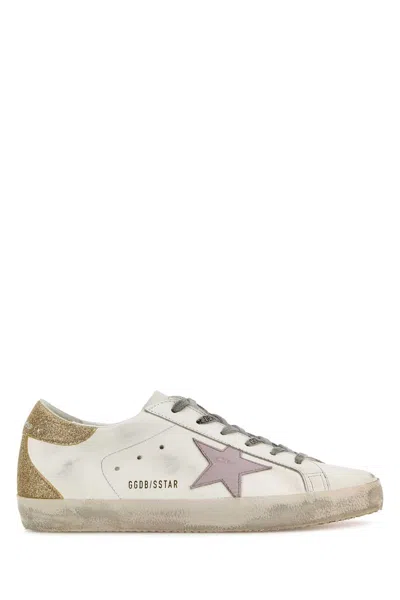 Golden Goose Deluxe Brand White Leather Super Star Classic Sneakers In Multi