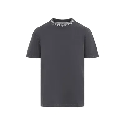 Golden Goose Golden Embroidered Cotton T-shirt In Grey
