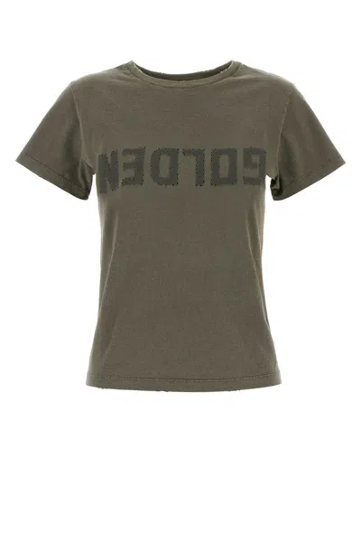 Golden Goose Deluxe Brand Army Green Cotton Doris T Shirt In Grey